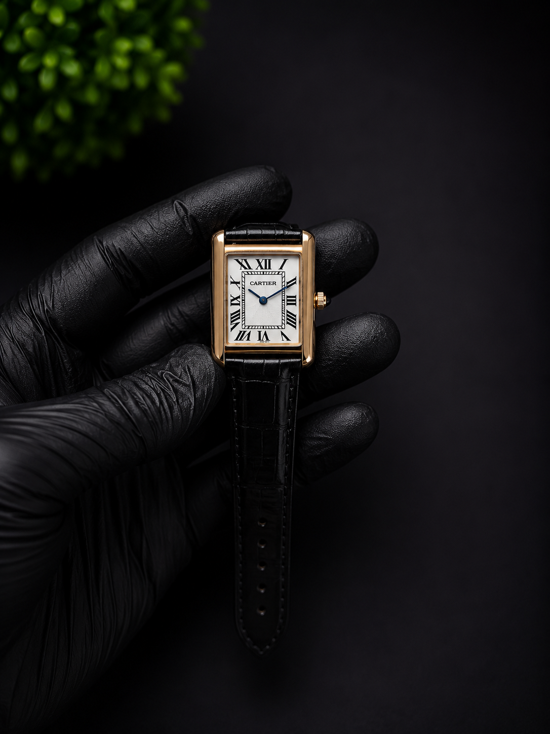 AYVI Rectangular Tank Black Leather Watch – White Dial | Roman Numerals | Premium Classic Men's Watch